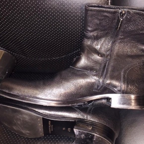 ALESSANDRO DELL \'ACQUA MEN\'S Zip LEATHER BOOT W/CAPTOE BLK US S10 1/2  43 1/2 EU main image 10